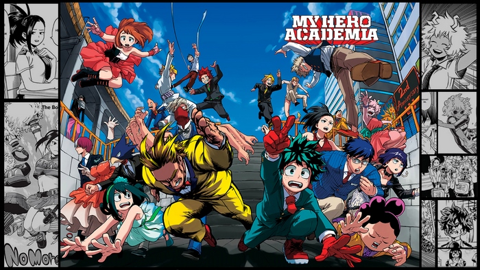 My Hero Academia characters celebrating 2nd Anniversary
