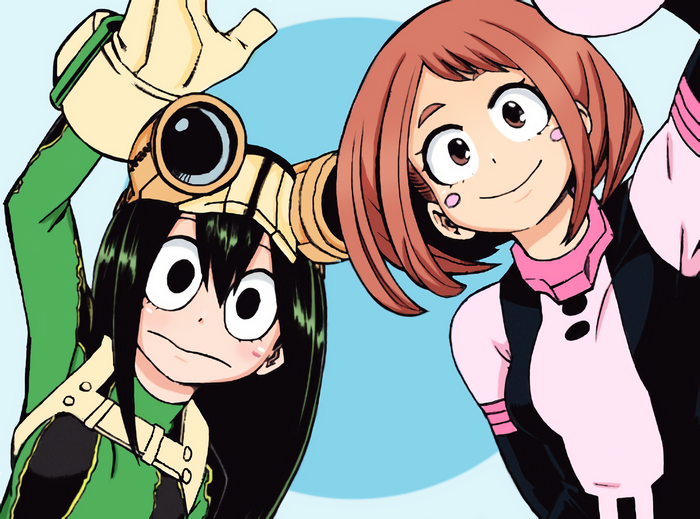 Tsuyu Asui and Ochaco Uraraka from My Hero Academia
