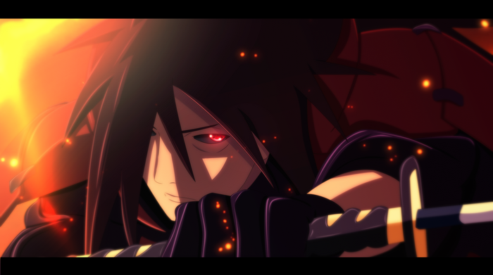 Madara Uchiha with Intense Red Eye and Sword