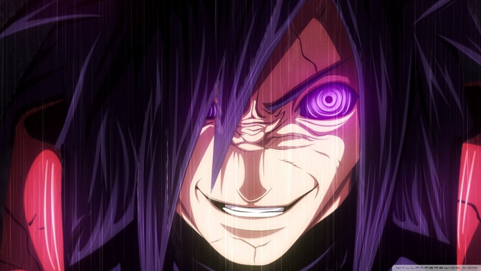 Intense Close-Up of Madara Uchiha with Glowing Eye
