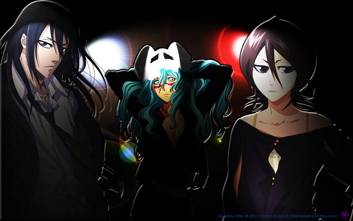 Byakuya Kuchiki and two women from Bleach