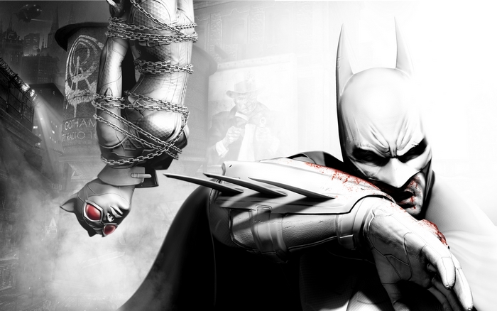 Batman and Catwoman from Batman: Arkham City