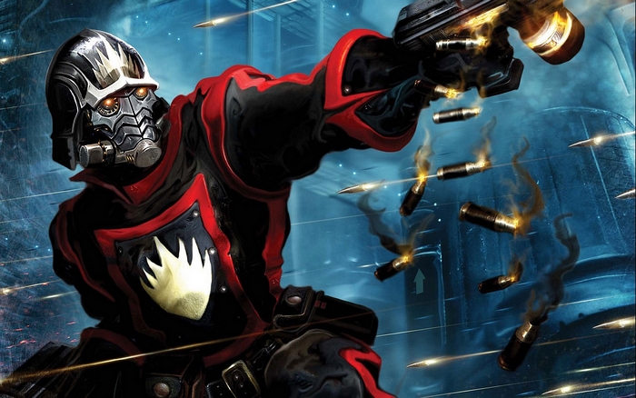 Star-Lord from Guardians of the Galaxy firing guns