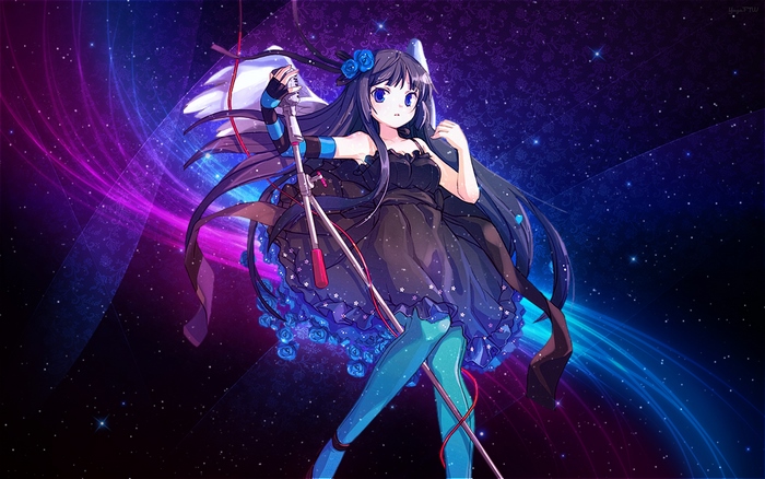 Mio Akiyama singing with microphone