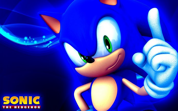 Sonic the Hedgehog pointing finger
