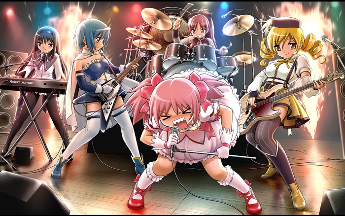 Madoka Magica band performing on stage