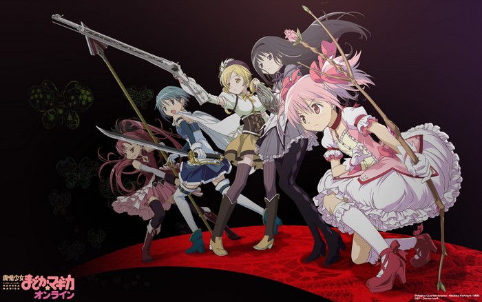 Puella Magi Madoka Magica characters on red carpet