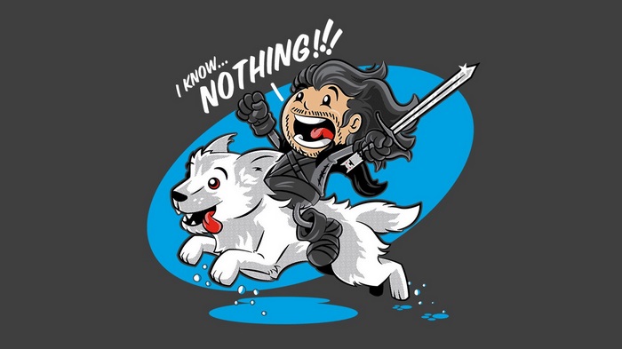 Jon Snow riding Ghost from Game of Thrones