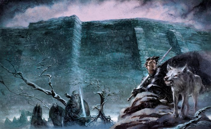 Jon Snow and Ghost from Game of Thrones