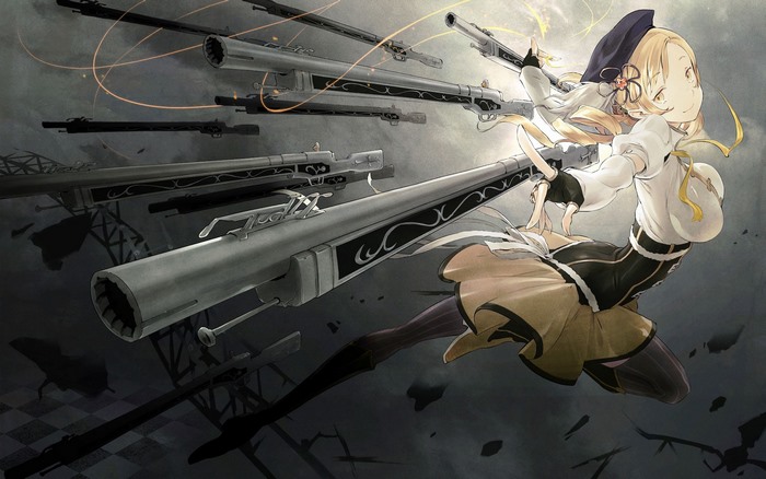 Mami Tomoe with magical rifles