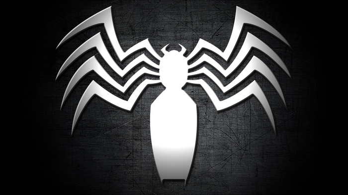 Venom logo on a dark textured background