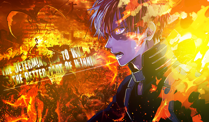 Shouto Todoroki in flames
