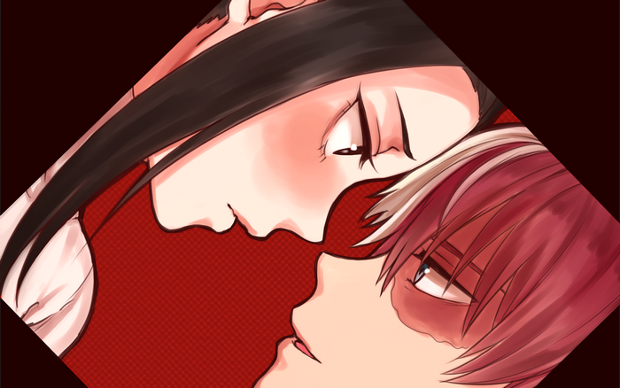 Momo Yaoyorozu and Shouto Todoroki from My Hero Academia