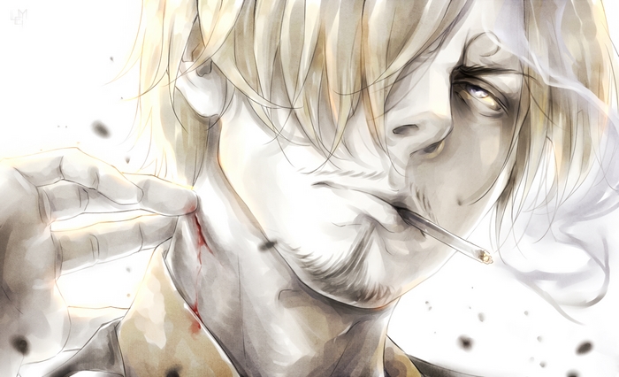 Sanji from One Piece smoking