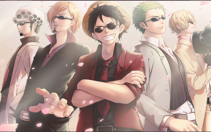 Characters from One Piece in Suits
