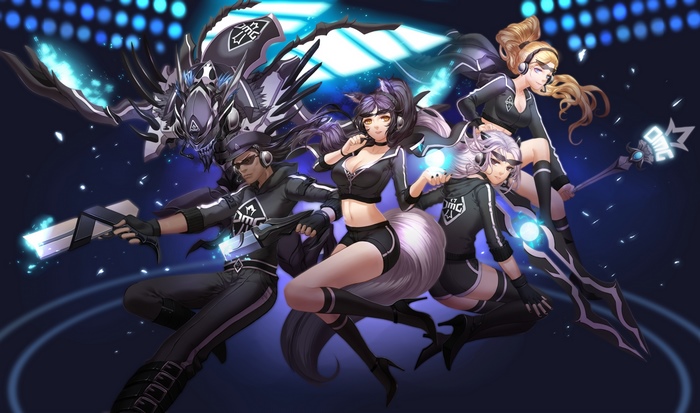 K/DA Ahri and companions with a creature