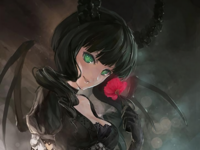 Dead Master holding a red flower