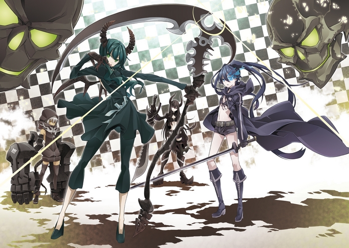 Black Rock Shooter characters with scythes and skulls