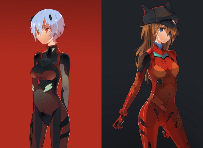 Rei Ayanami and Asuka Langley Soryu from Neon Genesis Evangelion
