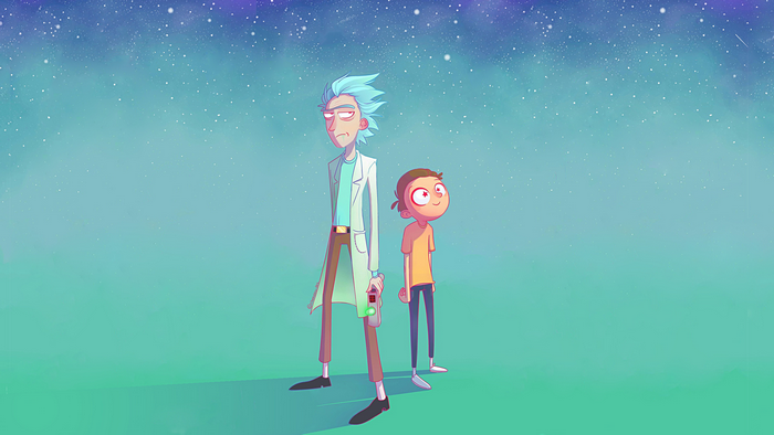 Rick Sanchez and Morty Smith in space