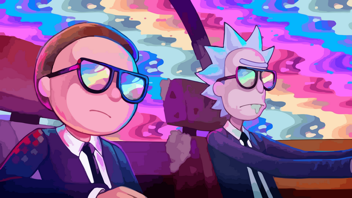Rick and Morty in suits