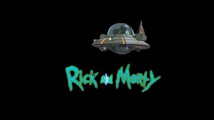 Rick and Morty Logo with Spaceship