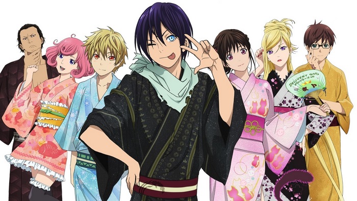 Characters from Noragami in yukatas