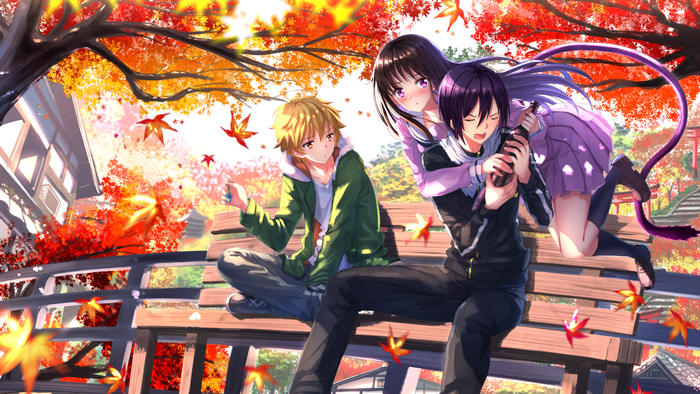 Yato and friends in autumn park