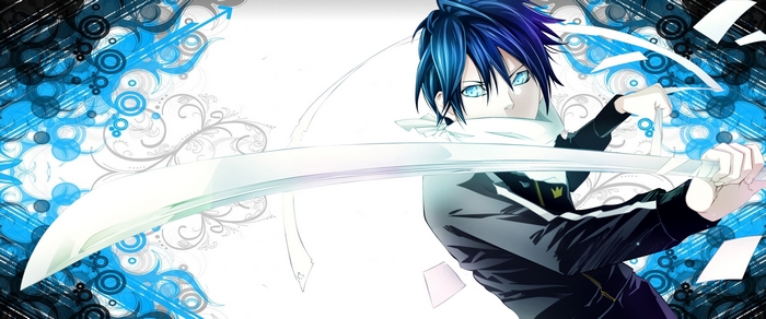 Yato from Noragami holding a sword