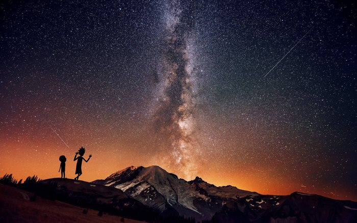 Rick Sanchez under the Milky Way