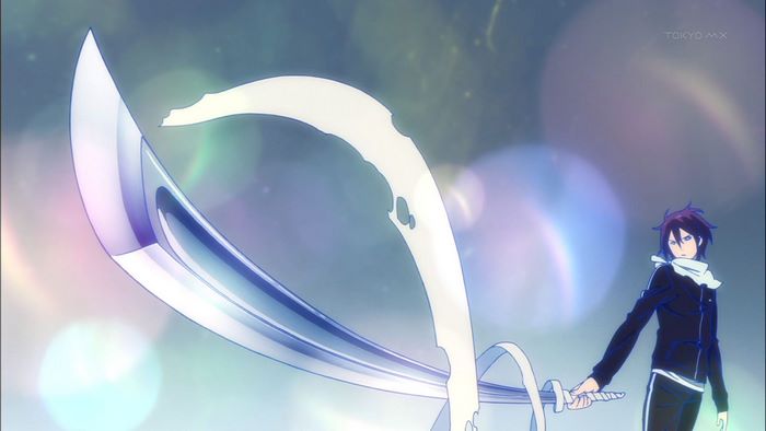 Yato from Noragami holding a sword