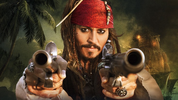 Captain Jack Sparrow Holding Two Pistols