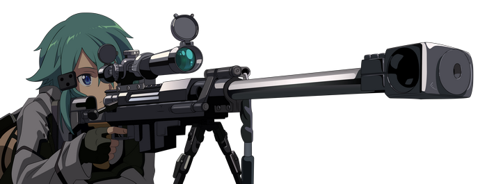 Asada Shino with sniper rifle