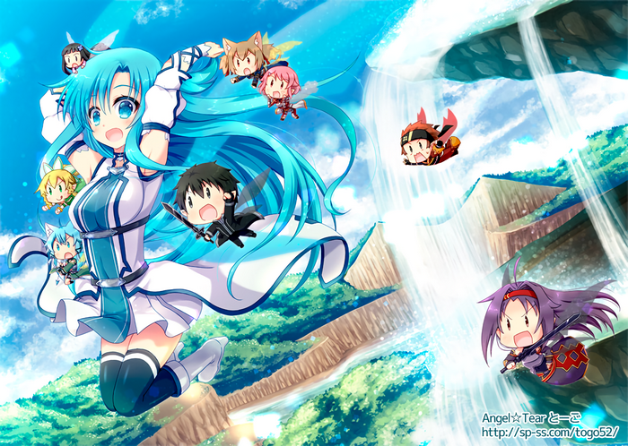 Asada Shino and friends from Sword Art Online