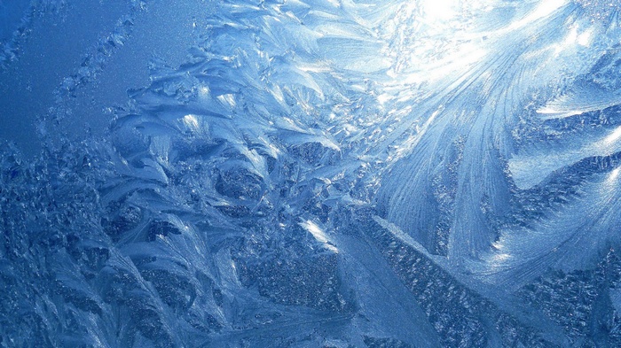 Frost patterns on a window