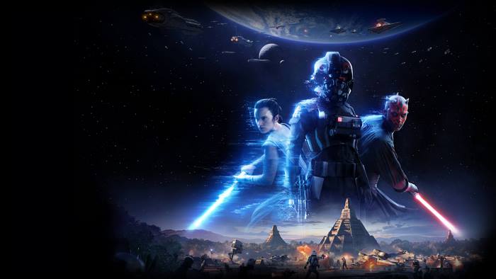 Rey and Darth Vader from Star Wars Battlefront II