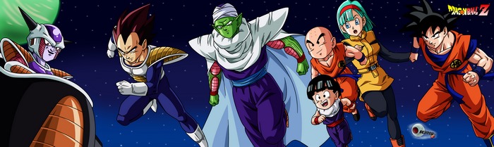 Dragon Ball Z characters running in space
