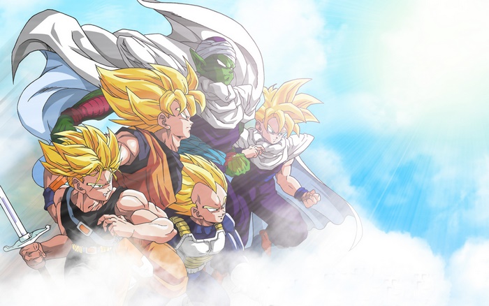 Dragon Ball Z characters in the sky