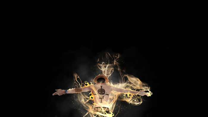 Fiery Silhouette of Portgas D. Ace with Flames
