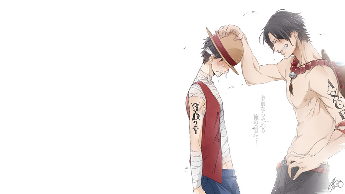 Portgas D. Ace and Monkey D. Luffy from One Piece