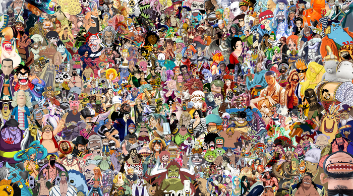 Collage of One Piece characters