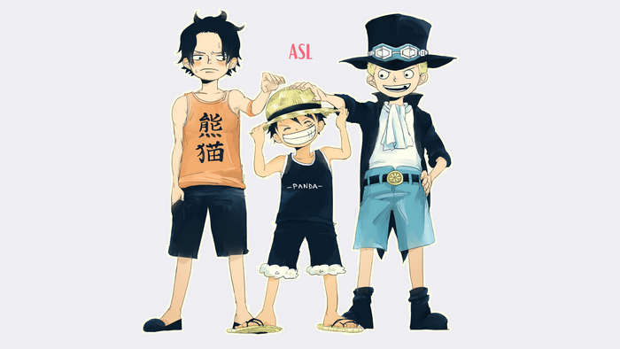 Ace, Luffy, and Sabo from One Piece