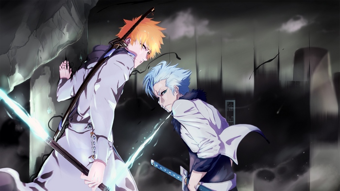 Ichigo Kurosaki and Grimmjow Jaegerjaquez from Bleach