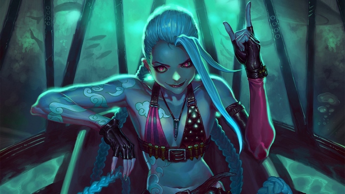 Jinx from League of Legends underwater