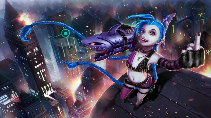 Jinx from League of Legends with Fishbones