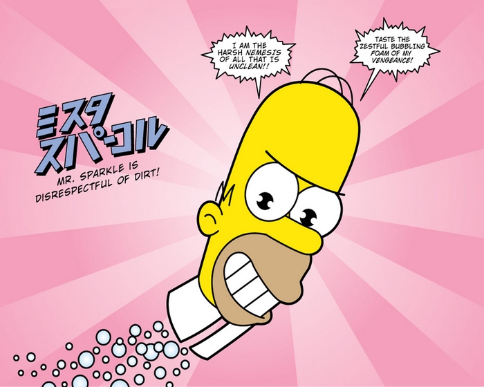 Homer Simpson as Mr. Sparkle