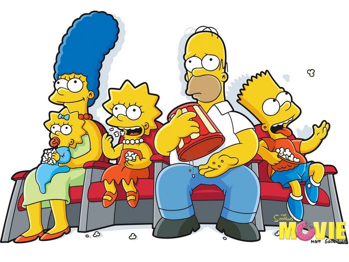The Simpsons Movie poster with the Simpson family