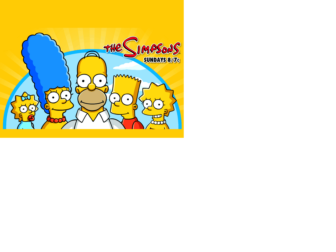 The Simpsons family with logo