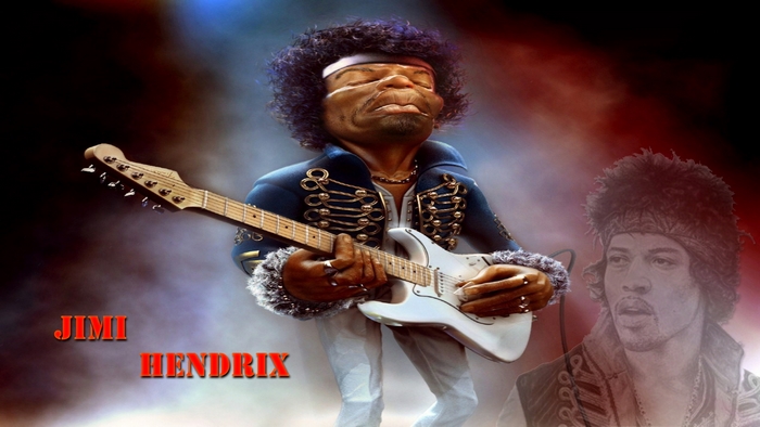 Jimi Hendrix playing guitar