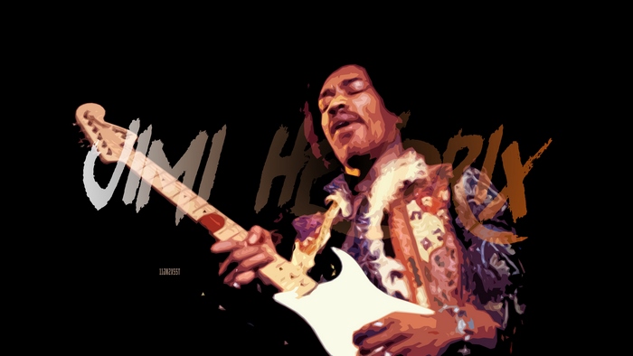Jimi Hendrix playing guitar
